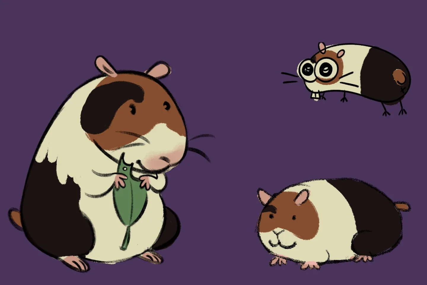Arya e os porquinhos-da-índia ilustrados pelo Bero